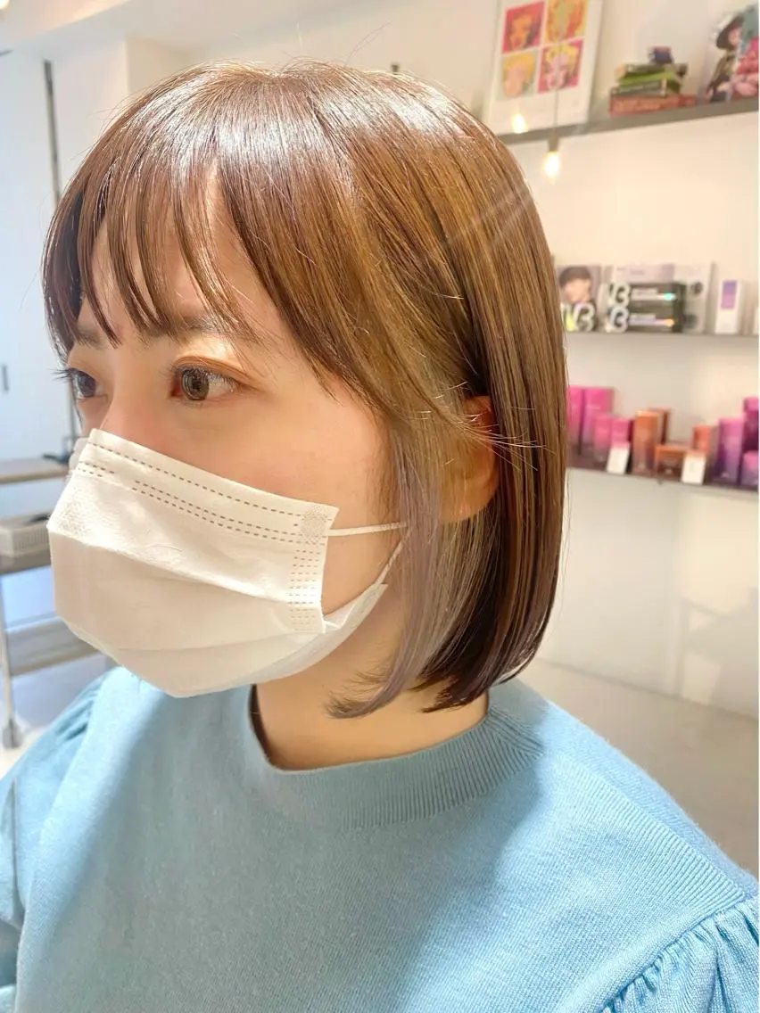 ミディアム カラー 安永 涼のヘアスタイル