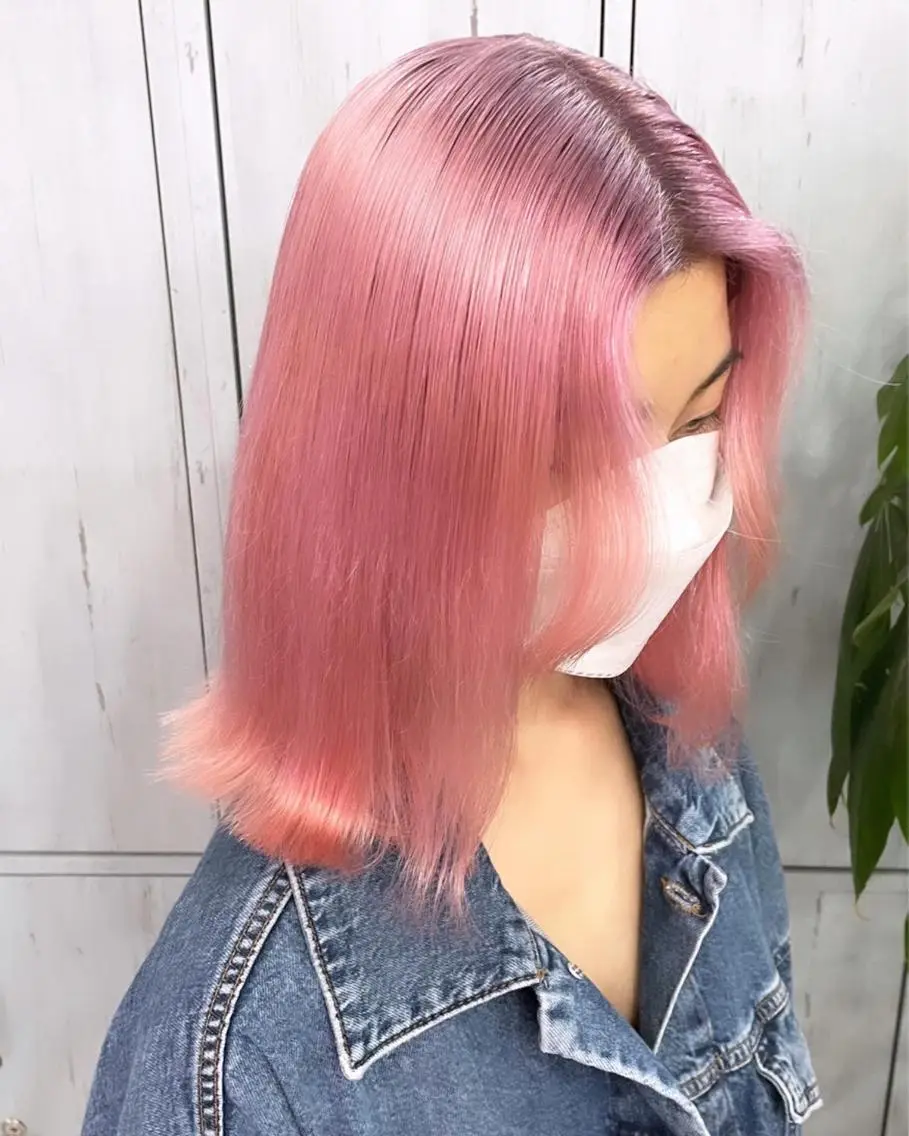 セミロング カラー アッシュ アッシュグレー アッシュグレージュ バレイヤージュ ミストバング 町田ブリーチデザイン 🌈MANATOのヘアスタイル