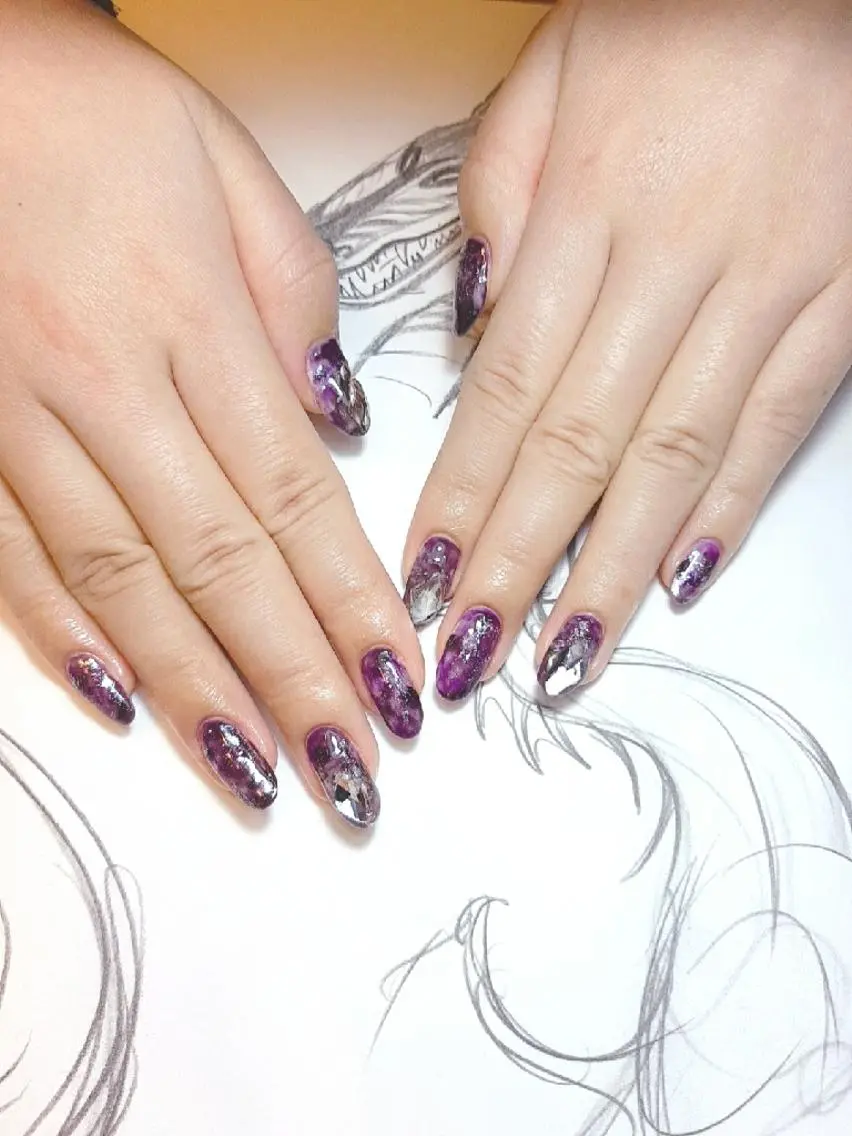 ネイル 大理石ネイル(マーブル) owlnail /持込みデザイン専門のネイルデザイン