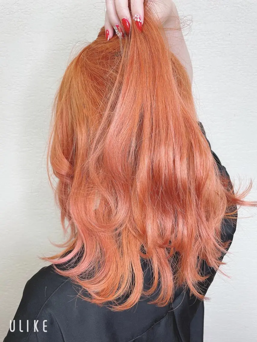 ロング カラー オレンジ カット ヘアカラー トリートメント ❣️モードケイズ塚口 和田一将のヘアスタイル