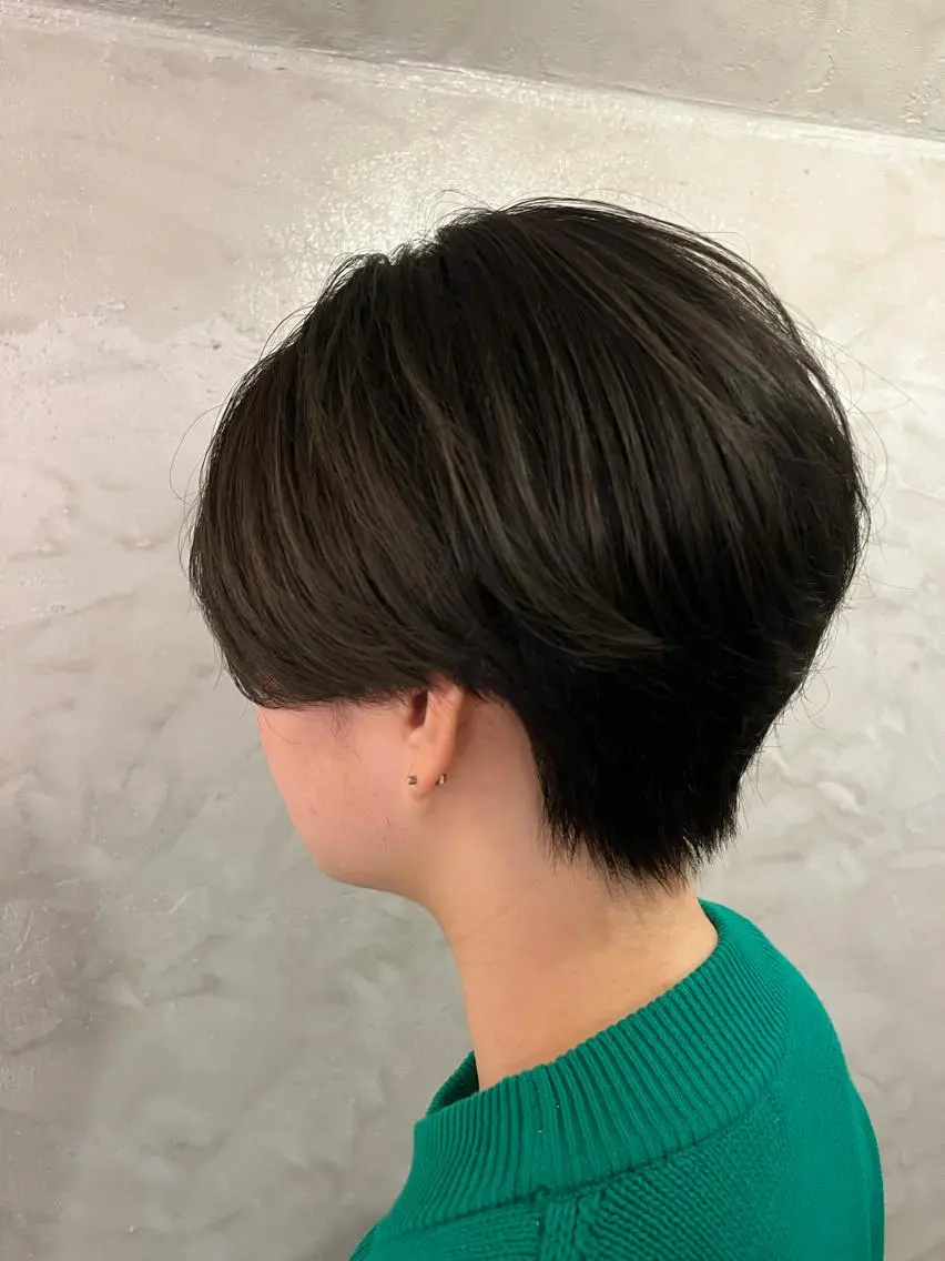 ショート カラー グレージュ カーキグレージュ 透明感カラー/ ブリーチ無し/RYOのヘアスタイル