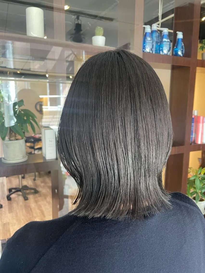 ミディアム カラー 透明感カラー カット ヘアカラー トリートメント しのはら まどかのヘアスタイル