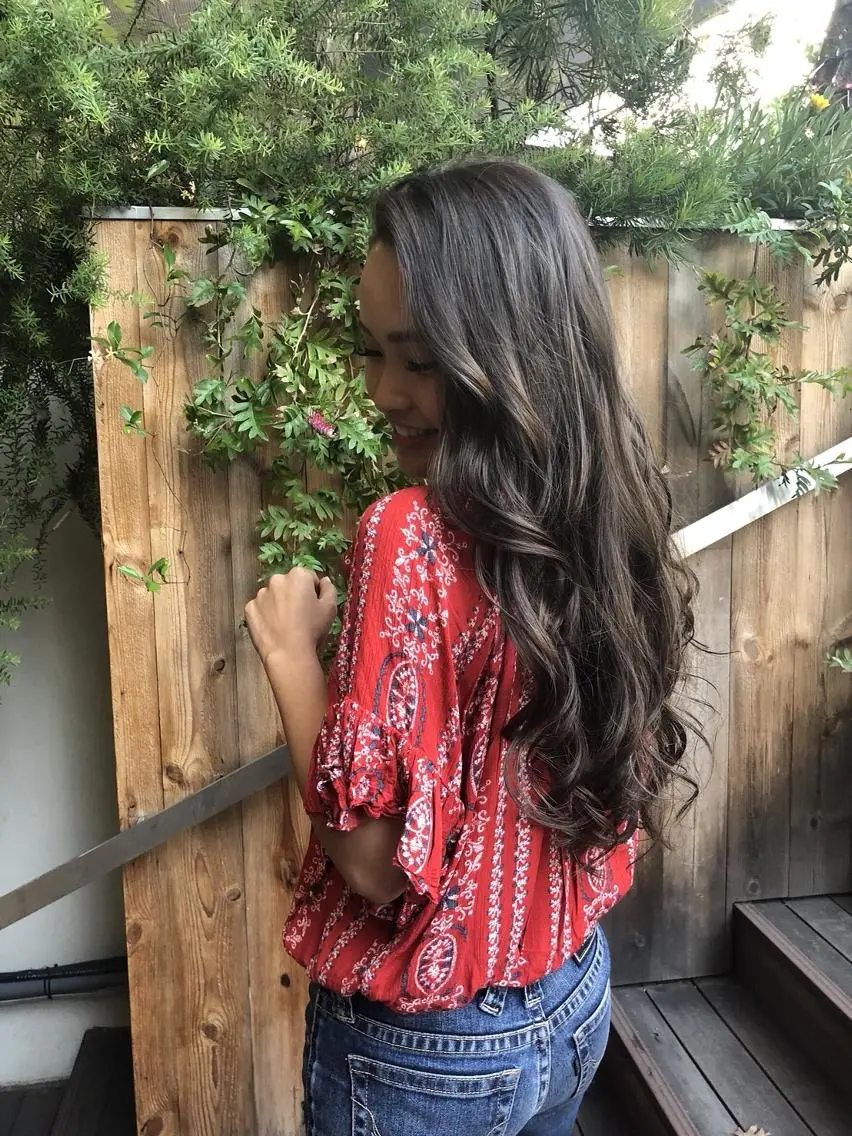 ロング カラー パーマ ヘアアレンジ Device ディバイスのヘアスタイル