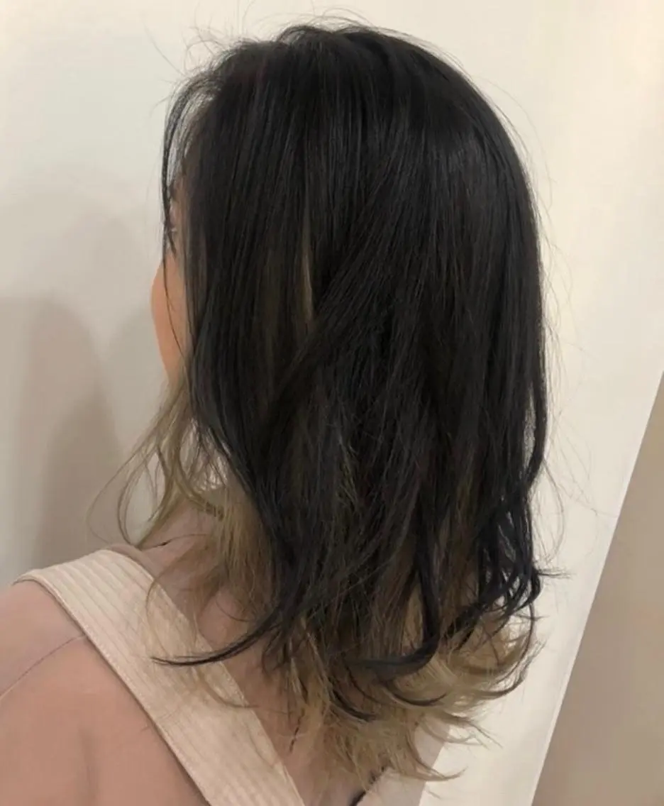ミディアム カラー バレイヤージュ ブリーチ ケアブリーチ 透明感カラー デザインカラー 🔆韓国 norika🔆のヘアスタイル