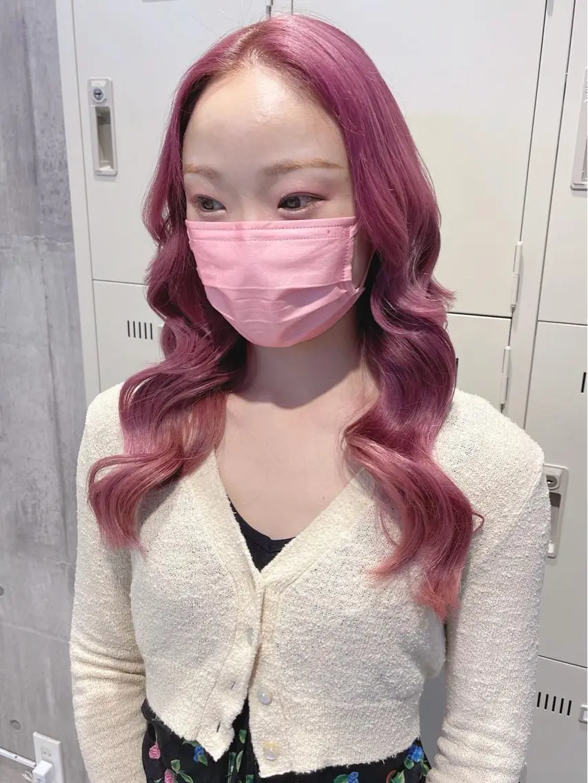 ロング カラー パーマ ヘアアレンジ メンズ キッズ ネイル マツエク・マツパ アイブロウ レイヤー/ダブル カラー/YURINAのヘアスタイル