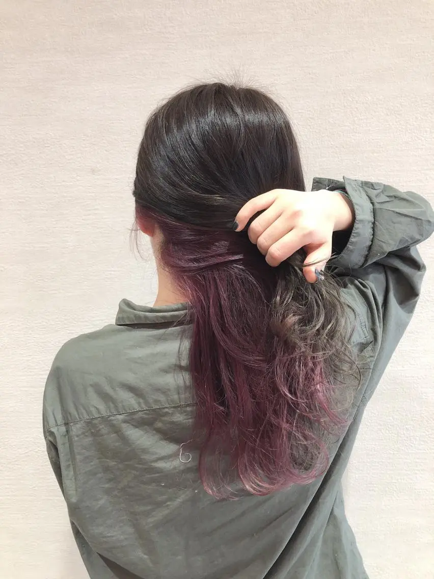 セミロング カラー ピンクカラー ピンクパープル パープルカラー 小森 拓哉のヘアスタイル