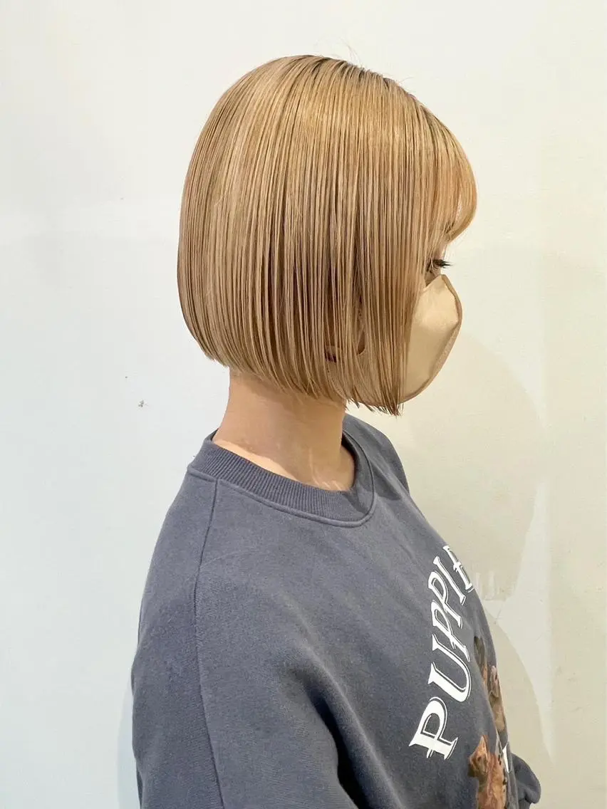 ショート カラー ハイトーンカラー ボブ 透けるbrown カラー🎗♡yukaのヘアスタイル