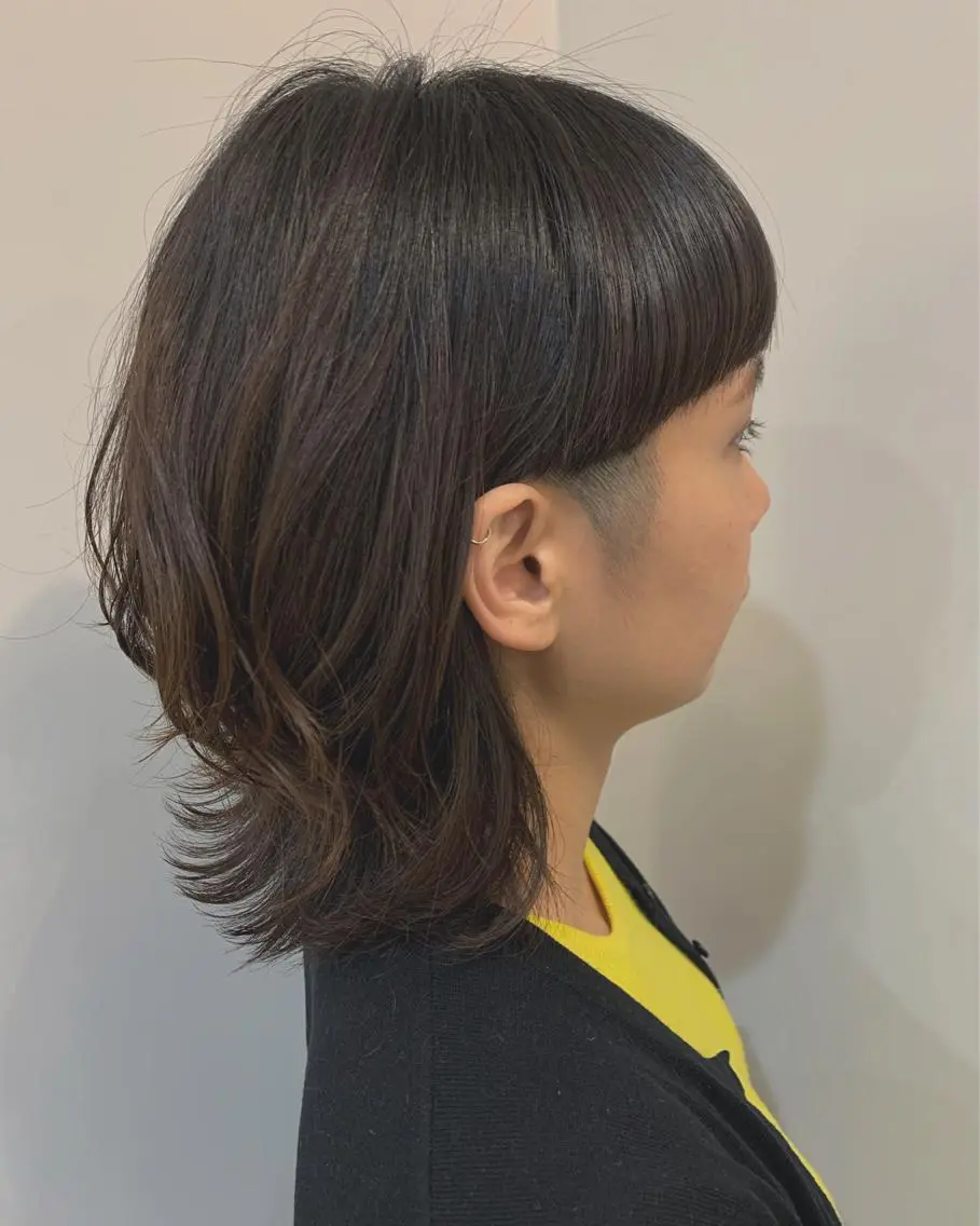 ミディアム ワイドバング Lolonois梅田 /Okazaki:)のヘアスタイル