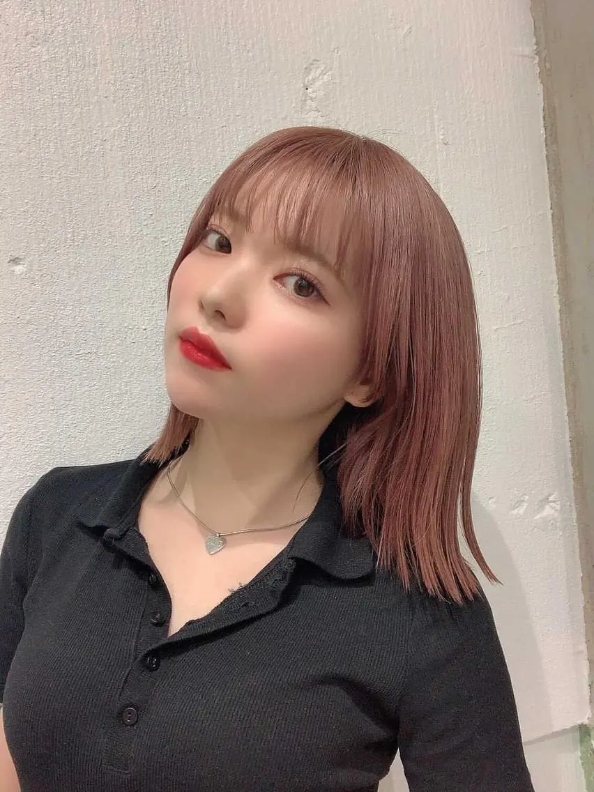ミディアム カラー ピンクカラー ヘアカラー トリートメント ヘッドスパ ヘアセット kai .のヘアスタイル