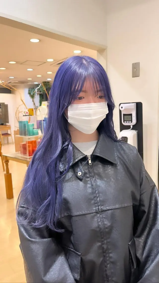 ロング カラー ブリーチ 透明感カラー ラベンダーカラー 💠つたふうか/ 韓国/メンズヘア💠のヘアスタイル