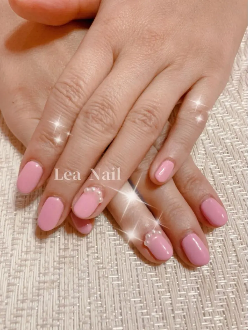 ネイル ピンク シンプルネイル Lea Nailのネイルデザイン