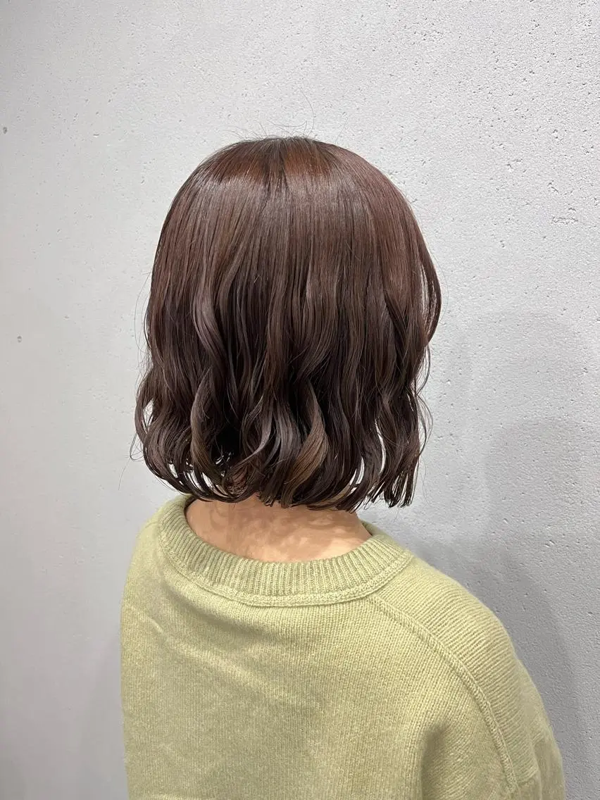 ミディアム パーマ カット パーマ トリートメント ロングパーマ木村 ボブパーマのヘアスタイル