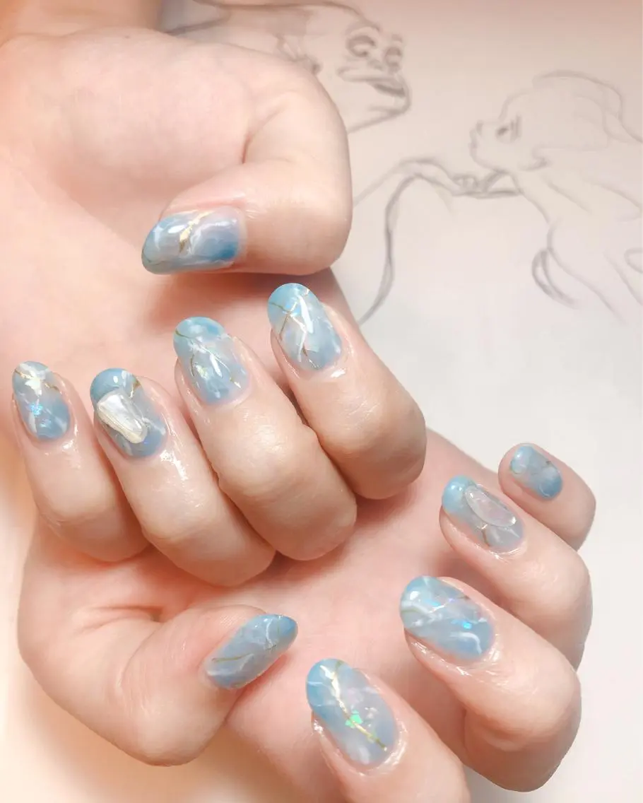 ネイル 大理石ネイル(マーブル) owlnail /持込みデザイン専門のネイルデザイン