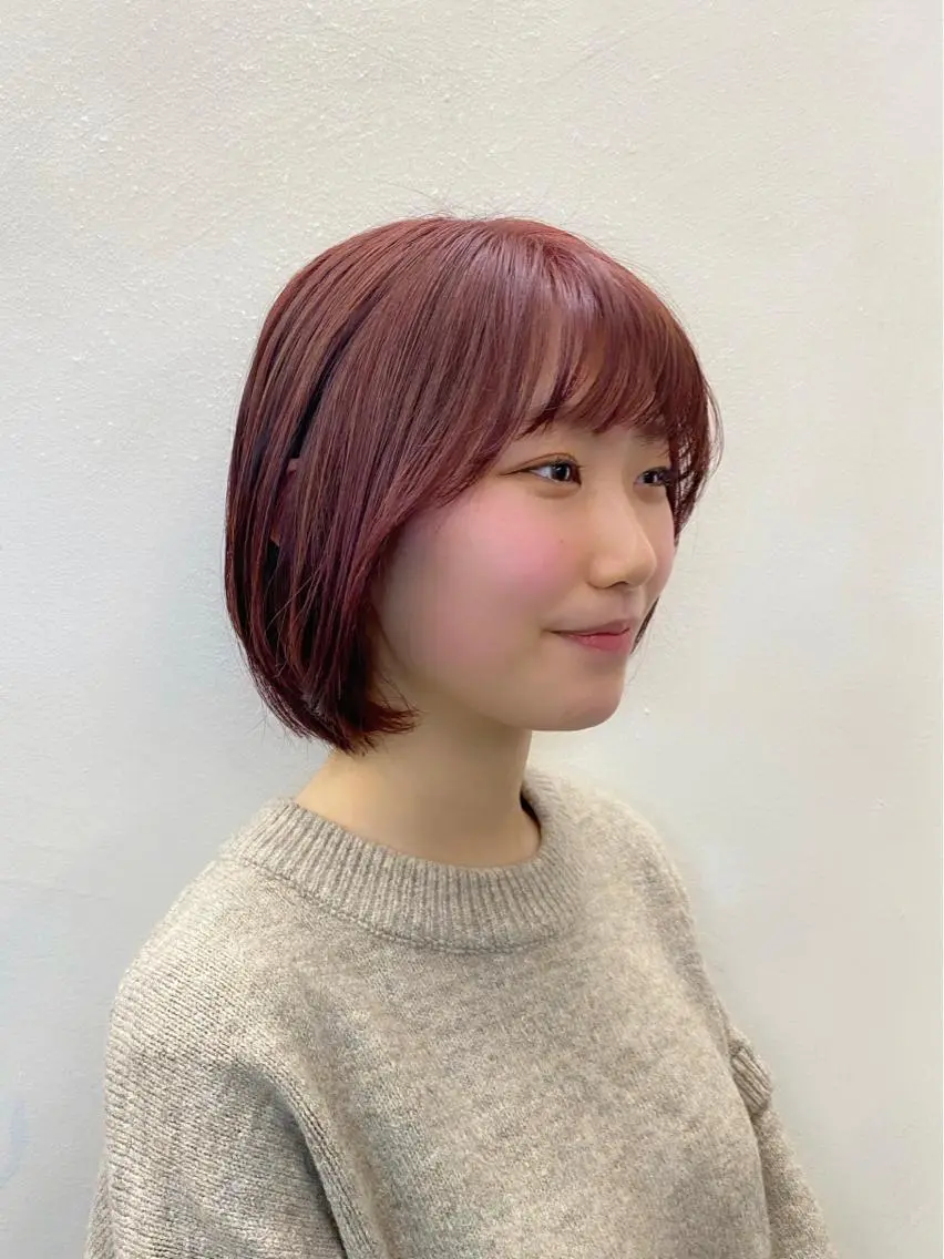 ショート カラー 似合わせレイヤー/ ケアパーマ/高倉のヘアスタイル