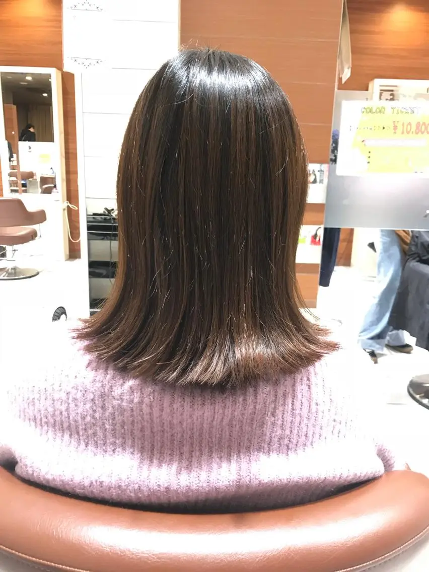 ミディアム カラー ヘアアレンジ 外ハネヘア テラモト カズヨシのヘアスタイル