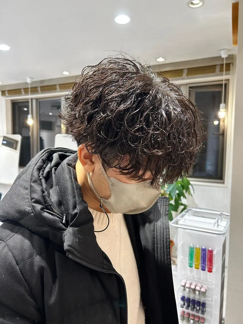 ショート パーマ メンズ メンズパーマ 波巻きパーマ メンズ支持数No.1 👑リュウ👑のヘアスタイル