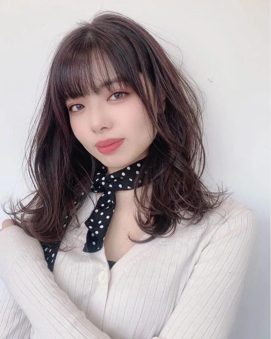 セミロング レイヤーカット 小顔カット 中園 祥吾のヘアスタイル