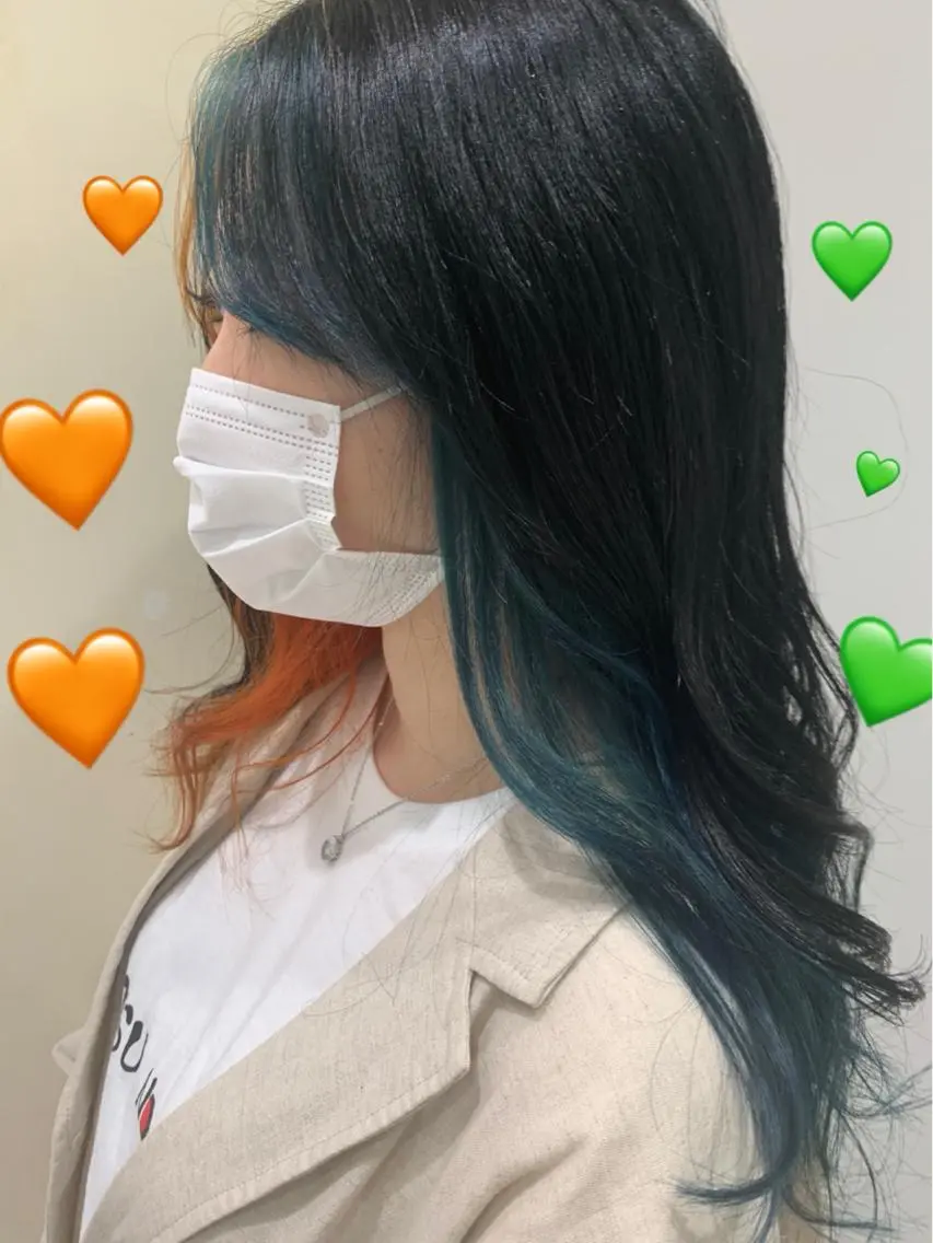 セミロング カラー ブリーチ ダブルカラー グラデーションカラー グレージュ インナーカラー 新宿駅近♡個室 ♡関口三都季🌜のヘアスタイル