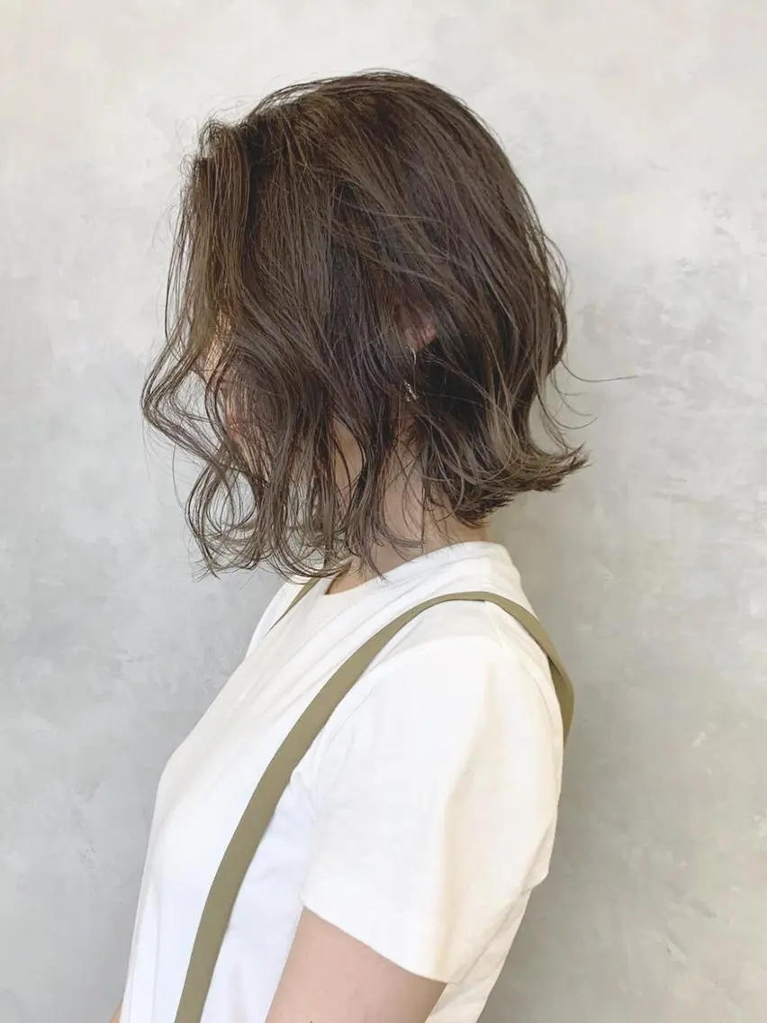 ミディアム カラー パーマ ヘアアレンジ ボブ ITbyALBUM 中野店のヘアスタイル