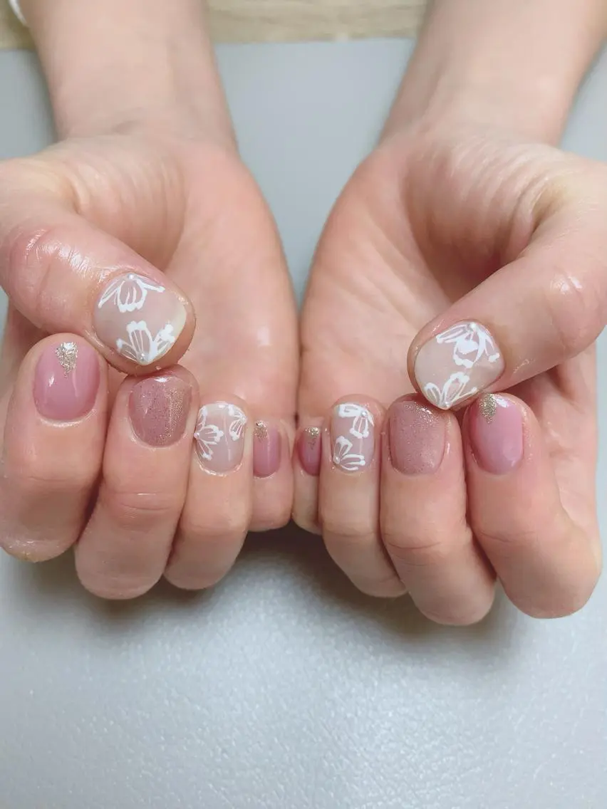 ショート ネイル 入学式 卒業式のヘアスタイル アートネイル 入学式 卒業式 cattleya nailのネイルデザイン
