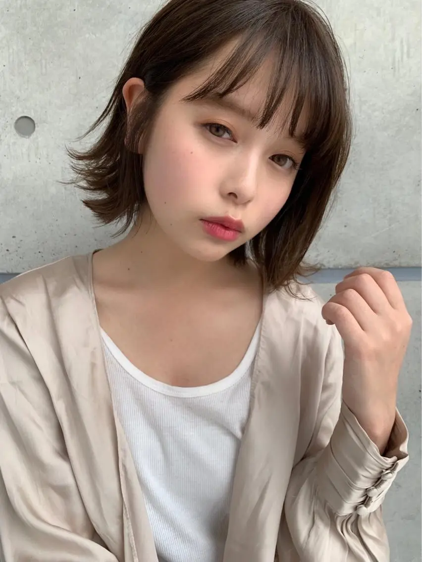 ミディアム ヘアアレンジ 縮毛矯正/髪質改善/ ブリーチ毛/木元渓太のヘアスタイル