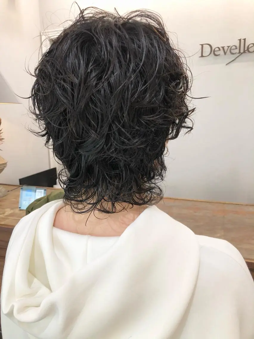 ショート パーマ ウルフカット カット パーマ 千葉 郁也のヘアスタイル