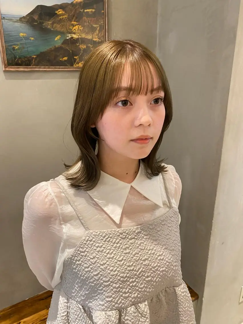 セミロング ヘアカラー トリートメント 新宿/顔周りカット +レイヤー=しずく♩のヘアスタイル
