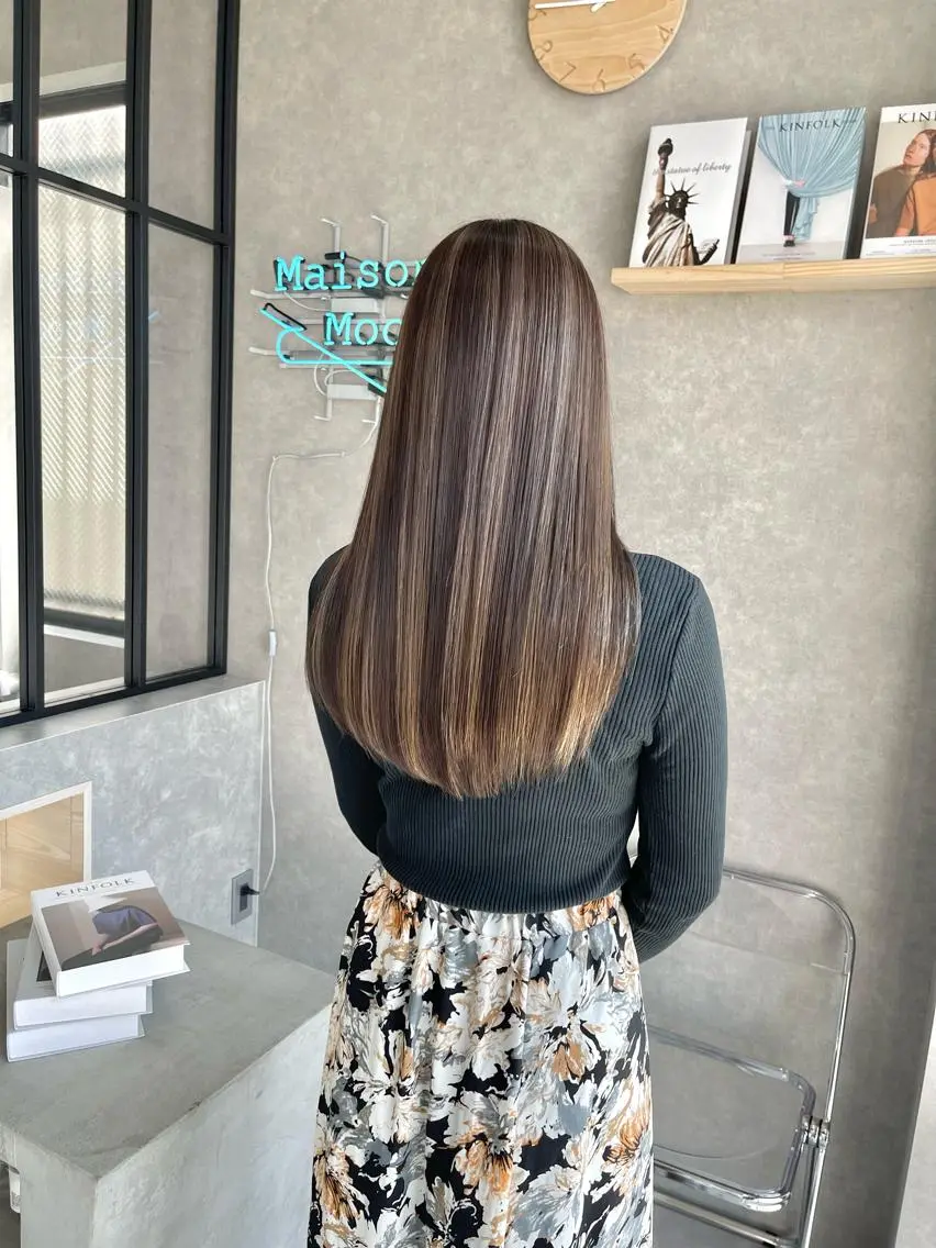 ロング カラー カット ヘアカラー トリートメント 一ノ瀬 暁のヘアスタイル