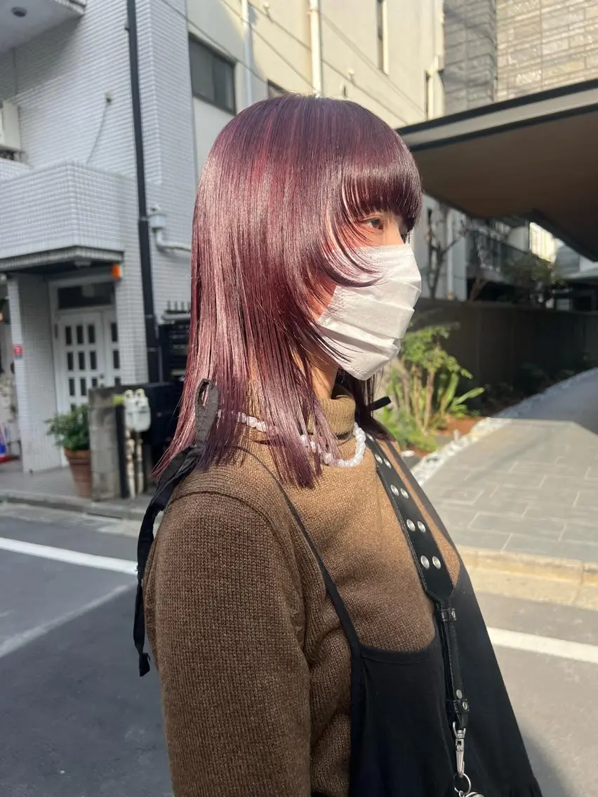 セミロング カラー ヘアカラー 圧倒的デザイン力 店長🎨RENAのヘアスタイル