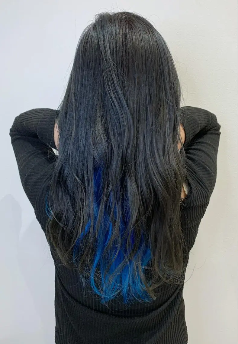 ロング カラー ブルーカラー インナーカラー 髪質改善特化 サロン✨代表HIROのヘアスタイル