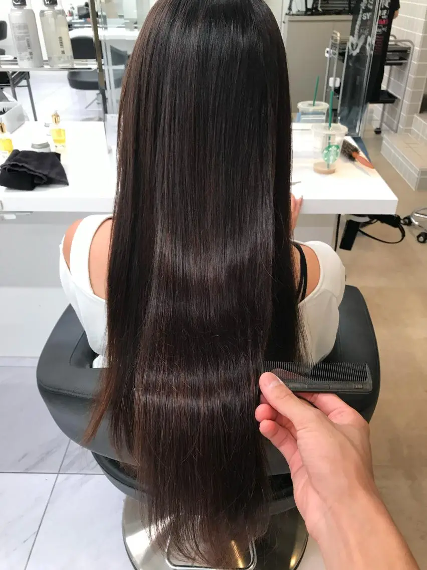 ロング カラー パーマ トリートメント カット トリートメント 髪質改善縮毛矯正,ブ リーチ縮毛矯正KEIのヘアスタイル