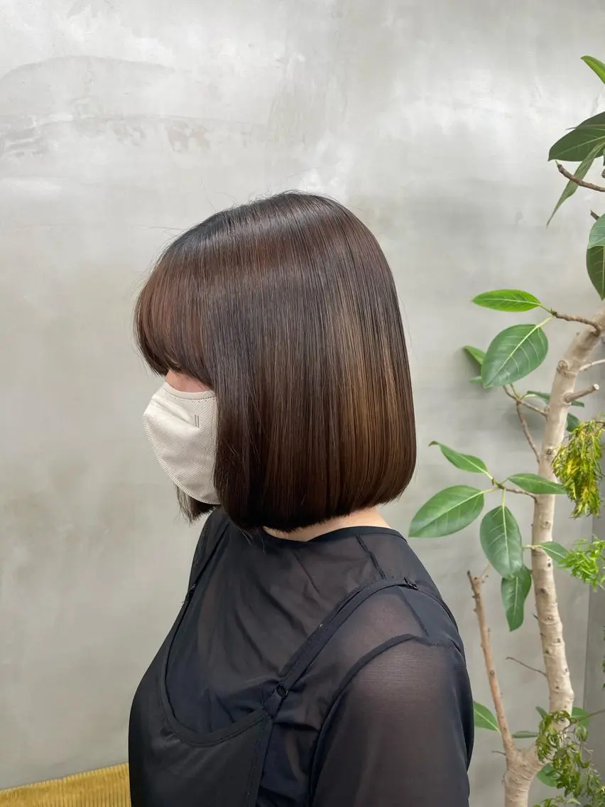 ミディアム ミディアムパーマ トリートメント 🫧ほのか /透明感カラー🫧のヘアスタイル