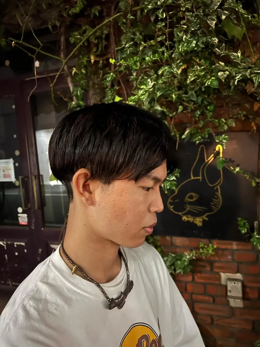 ショート メンズ センターパート Shouei  のヘアスタイル