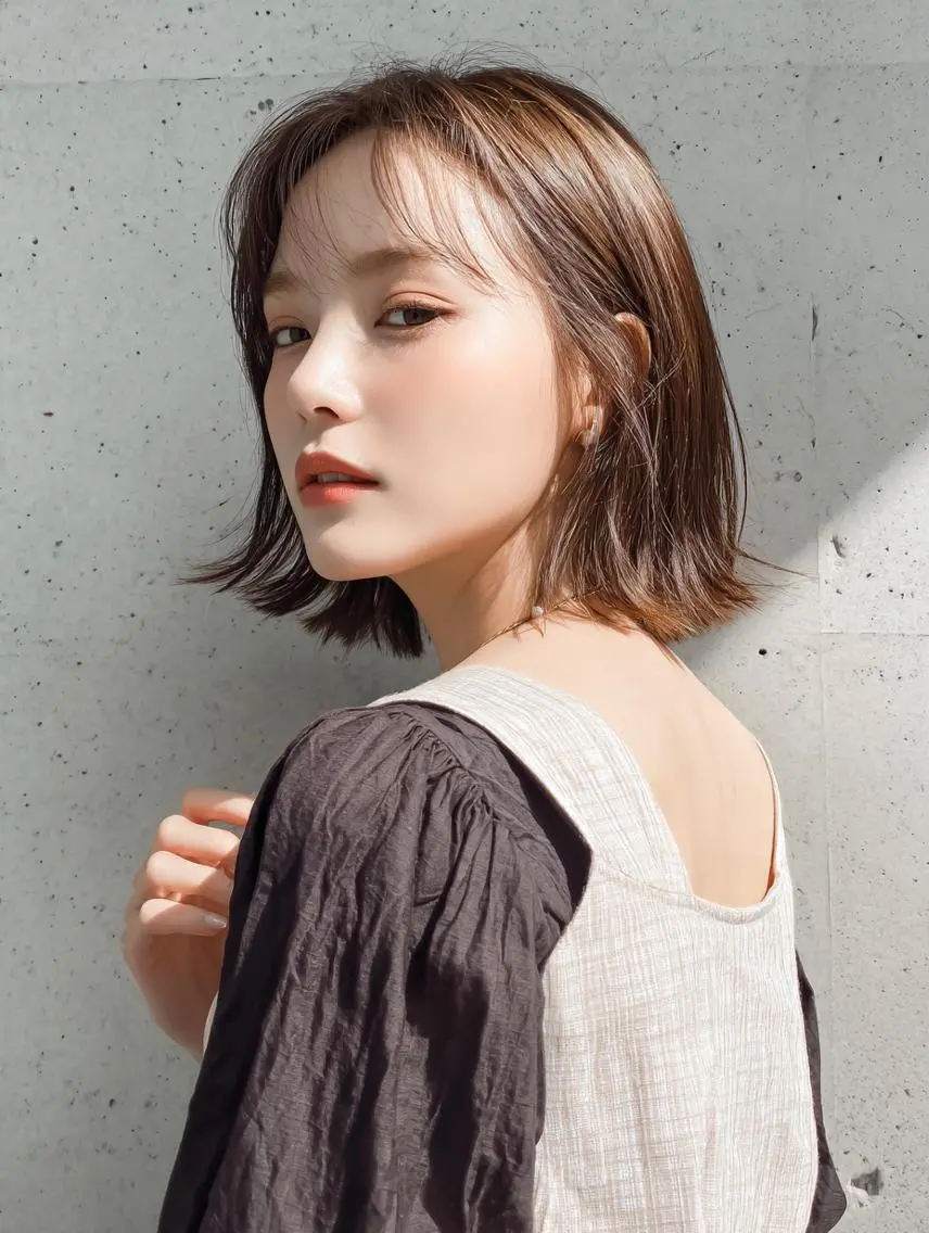 ショート カラー ブラウンカラー ボブ くびれヘア 外ハネヘア ブリーチお任せ🫧 tokute高円寺のヘアスタイル