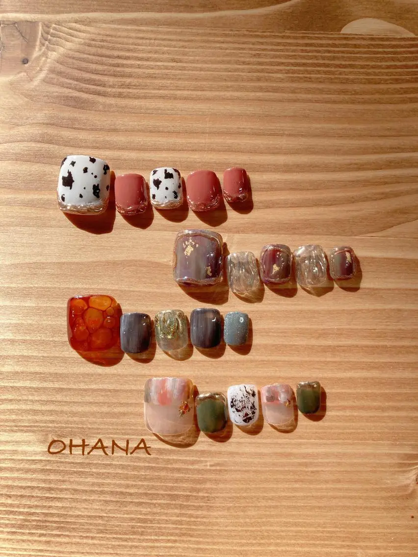 ネイル フットネイル ハート ミラーネイル ニュアンスネイル ショートネイル nailroom OHANA🌴のネイルデザイン