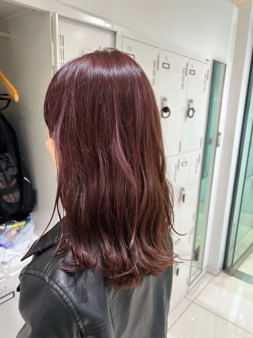 セミロング カラー ラベンダーカラー ラベンダーピンク ピンクカラー カット ヘアカラー トリートメント 【暖色カラー特化】 中山由梨のヘアスタイル