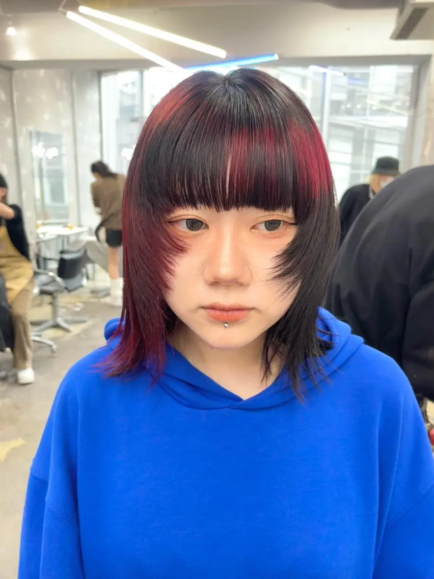 ミディアム カラー ハッシュカット/ハイ トーン/HIROKIのヘアスタイル