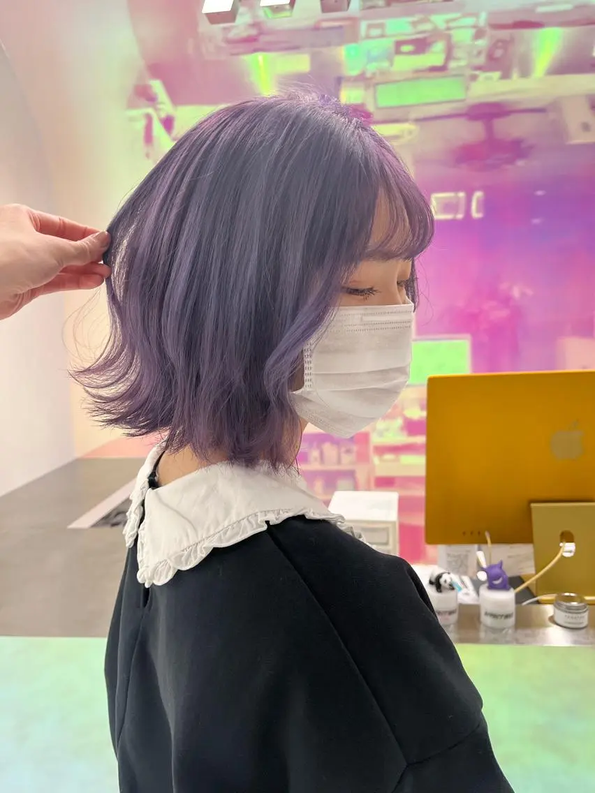 ミディアム カラー パーマ ヘアアレンジ メンズ キッズ ネイル マツエク・マツパ アイブロウ KANAMI 🌏のヘアスタイル