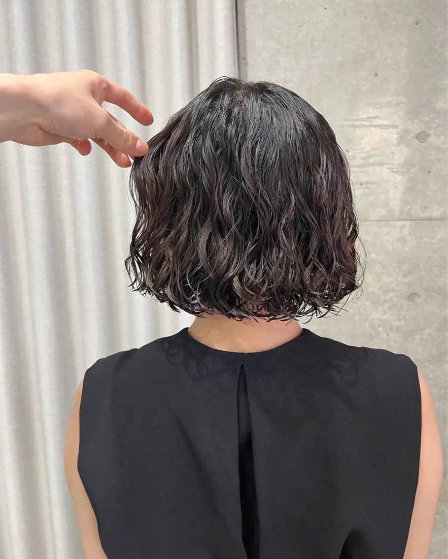 パーマ カット パーマ トリートメント ボブパーマコテ巻き風 パーマNo1深江秀平のヘアスタイル