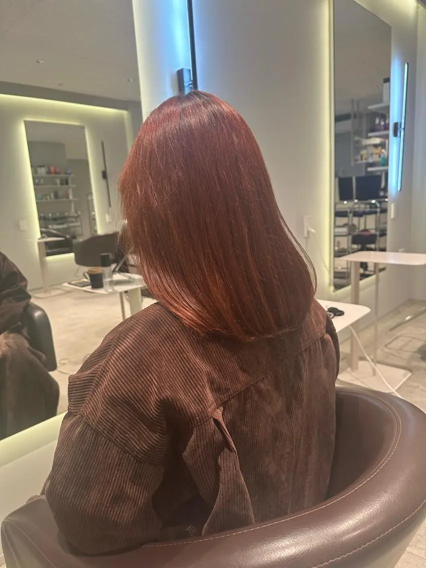 ミディアム カラー メンズ 髪質改善ストレート 中林優太のヘアスタイル