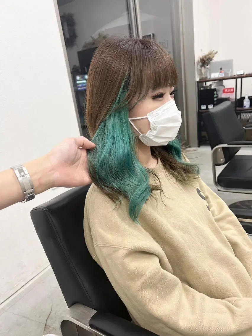 ミディアム 江坂エリア最安値◎ ブリーチ*土田のヘアスタイル