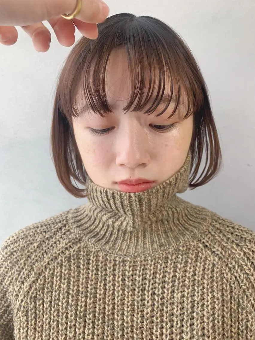 ショート カラー ボブパーマコテ巻き風 パーマNo1深江秀平のヘアスタイル