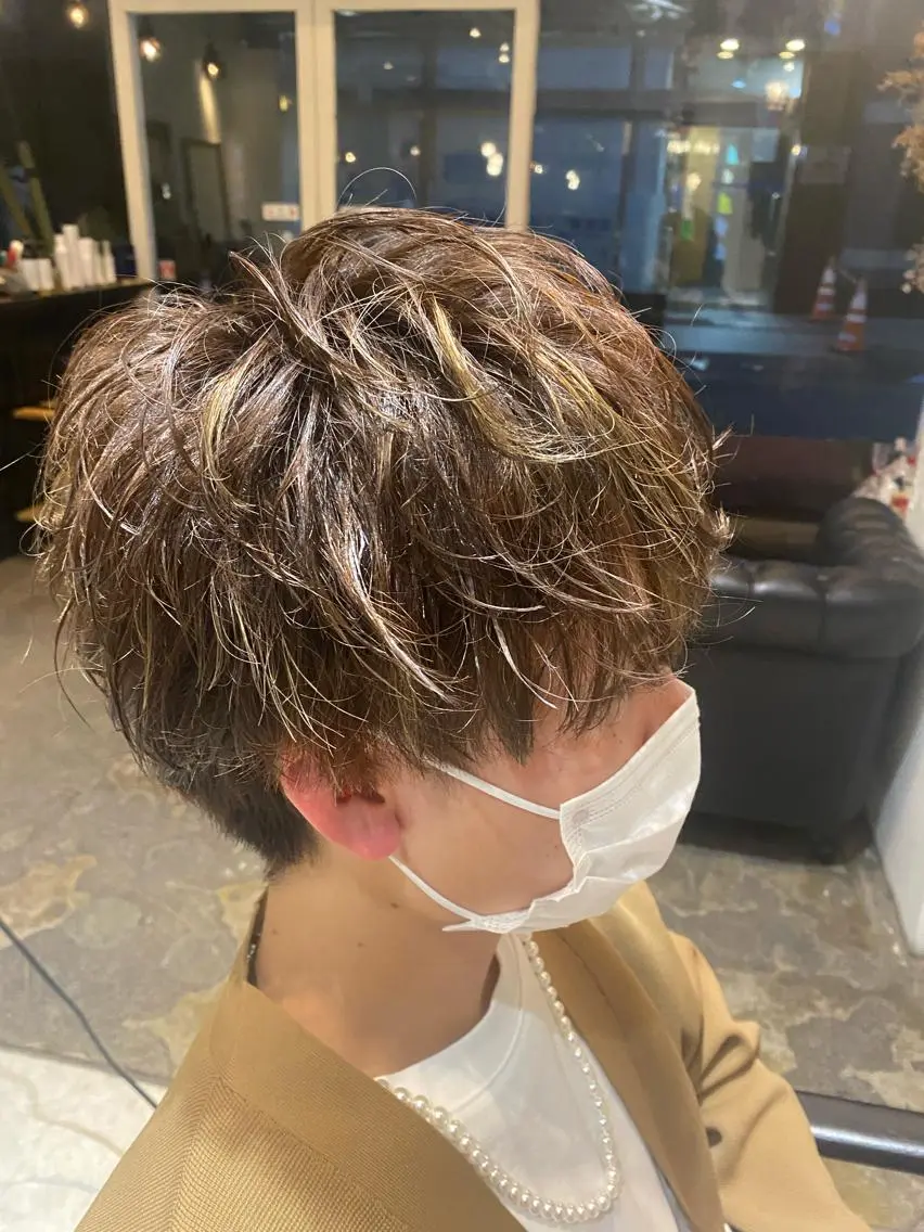 ショート メンズ カット ヘアカラー パーマ バレイヤージュ職人 🔥代表YU-SHIのヘアスタイル