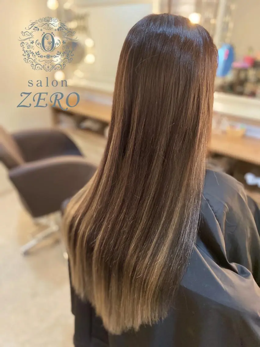 ロング カラー ヘアアレンジ アッシュ グラデーションカラー Hair Make Salon ZEROのヘアスタイル