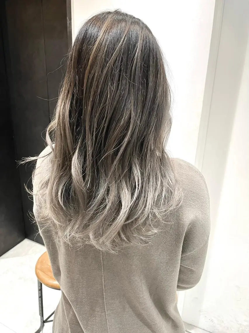 ロング アッシュ 髪質改善 ヨシンモリ 韓国風ヘア トリートメント ヘアカラー トリートメント 🌈外国風ハイライト こうたろうのヘアスタイル