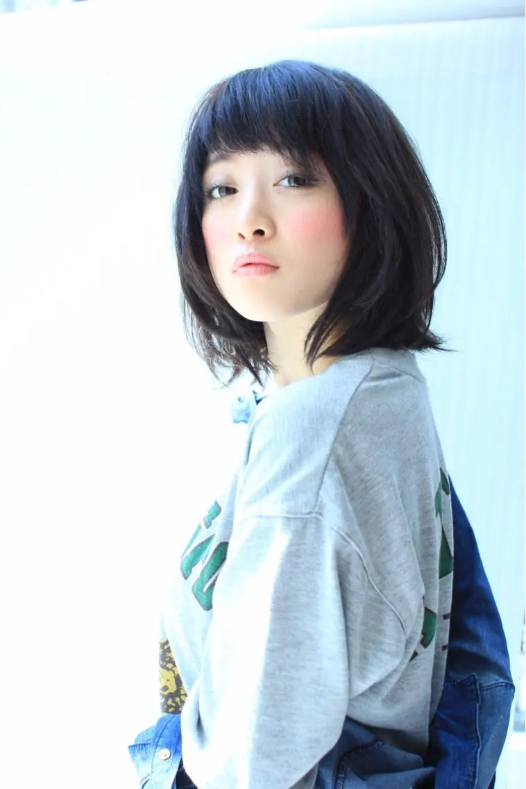 ミディアム ハイライト 髪質改善 小顔カット Endearing 銀座/レイヤーカットのヘアスタイル