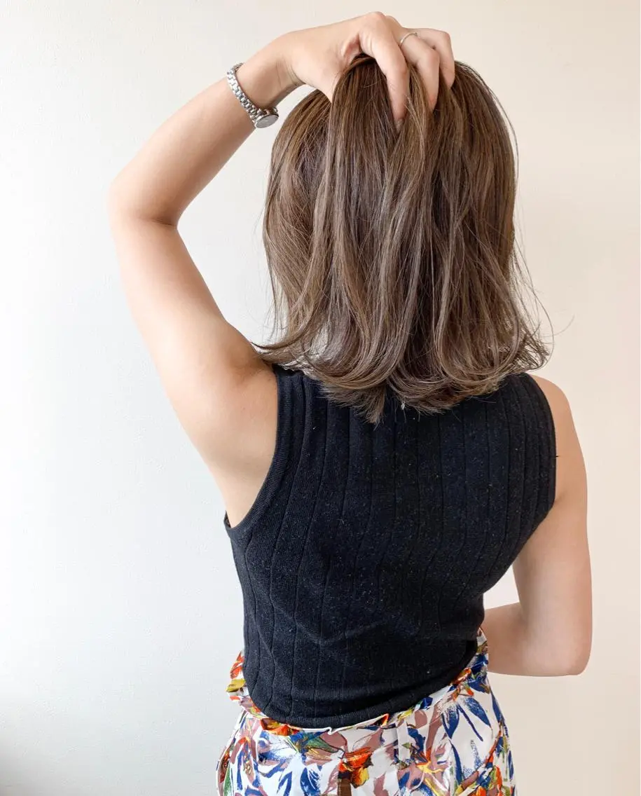 ミディアム カラー 透明感カラー グレージュ 髪質改善特化 サロン✨代表HIROのヘアスタイル