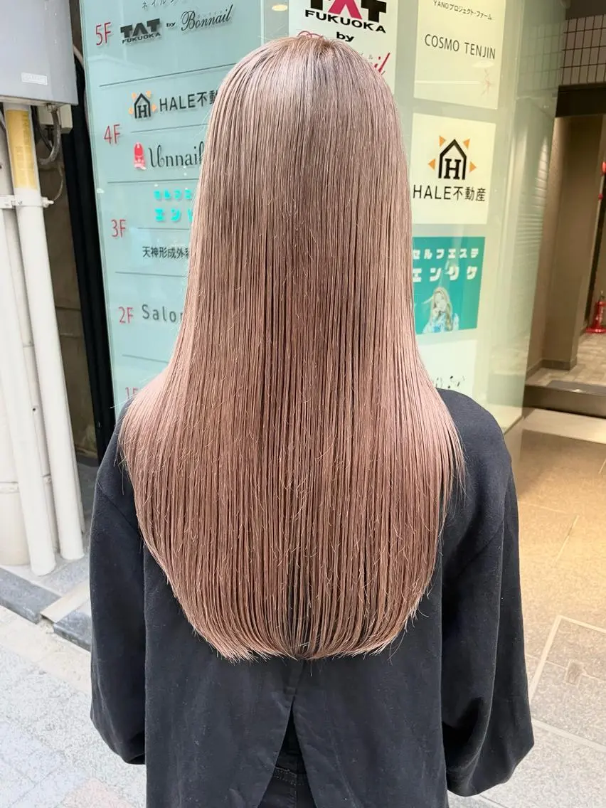 ロング カラー ヘアカラー トリートメント 髪質改善will hairdesignのヘアスタイル