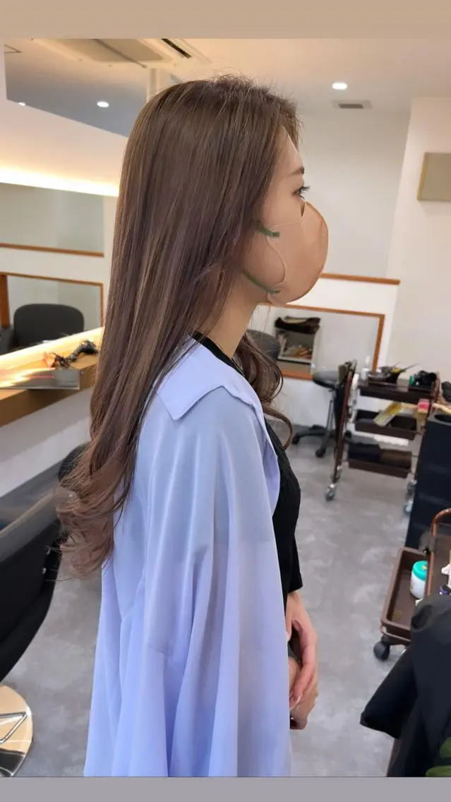 ロング カラー ショートボブ アディクシーカラー バレイヤージュ ブリーチ ケアブリーチ 村岡 芽衣のヘアスタイル