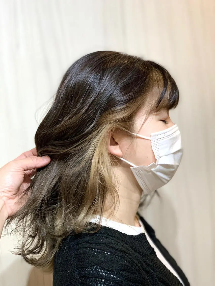 ミディアム カラー ヘアアレンジ ✨錦糸町ブリーチ/ ホワイトカラー皇気✨のヘアスタイル
